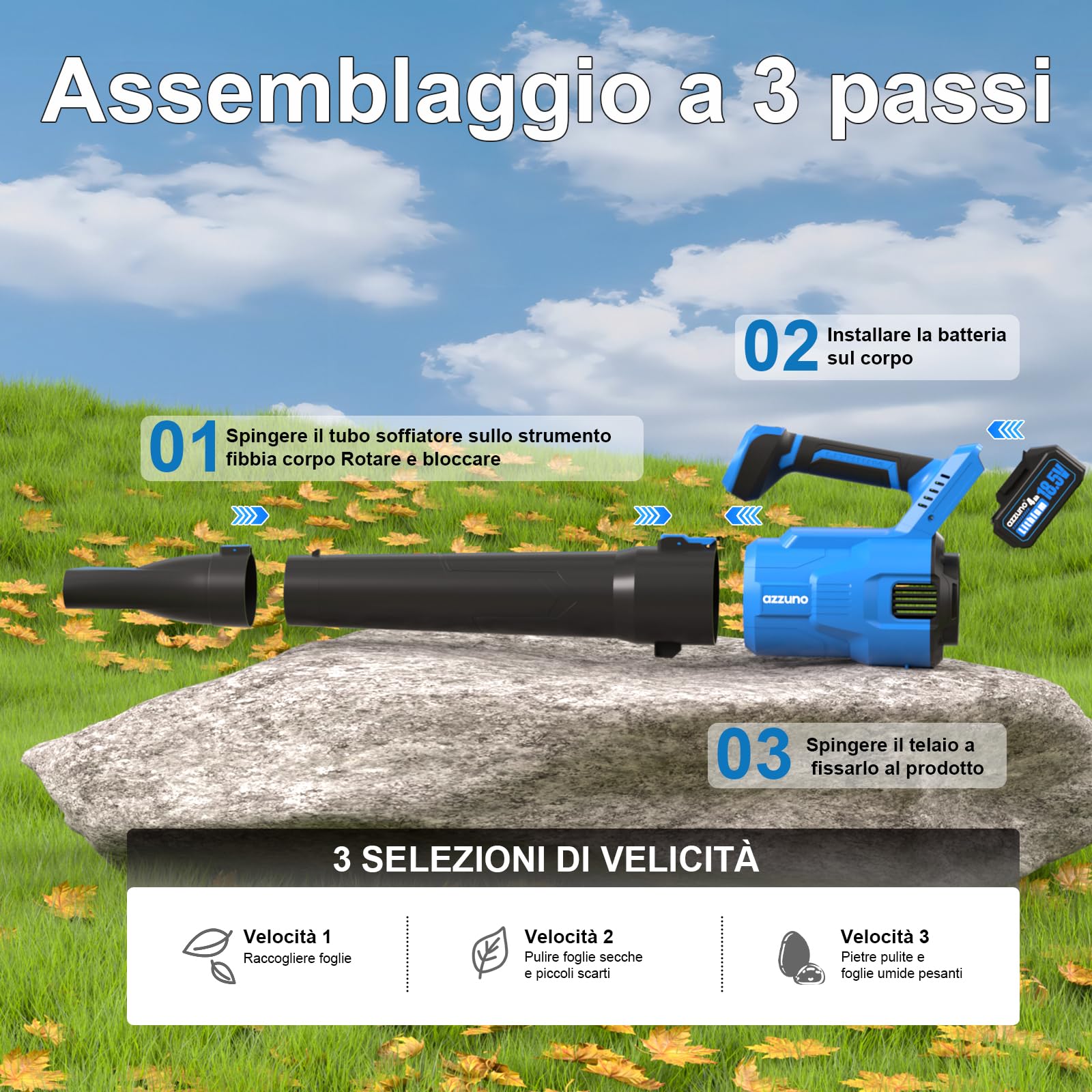 Soplador de hojas inalámbrico sin escobillas, soplador eléctrico de 3 velocidades y 580 CFM con 2 baterías de 4.0 Ah y cargador, para el cuidado del césped, patios, hojas y polvo