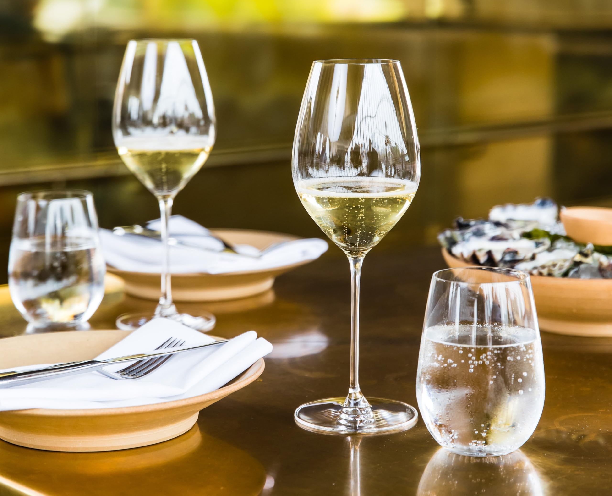 Riedel Veritas Copas de vino de champán, juego de 4 unidades, cristal premium, hechas a máquina, 16 onzas, aptas para lavavajillas, mejora el aroma y las burbujas para champán, prosecco y vino