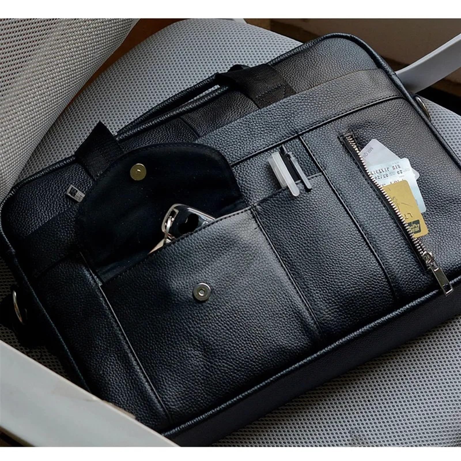 Borsa a Mano in Pelle da Uomo Valigetta in Pelle Borsa a Tracolla da Uomo Grande da Lavoro Borsa a Tracolla in Pelle di Vacchetta da Uomo Uomo Ventiquattrore