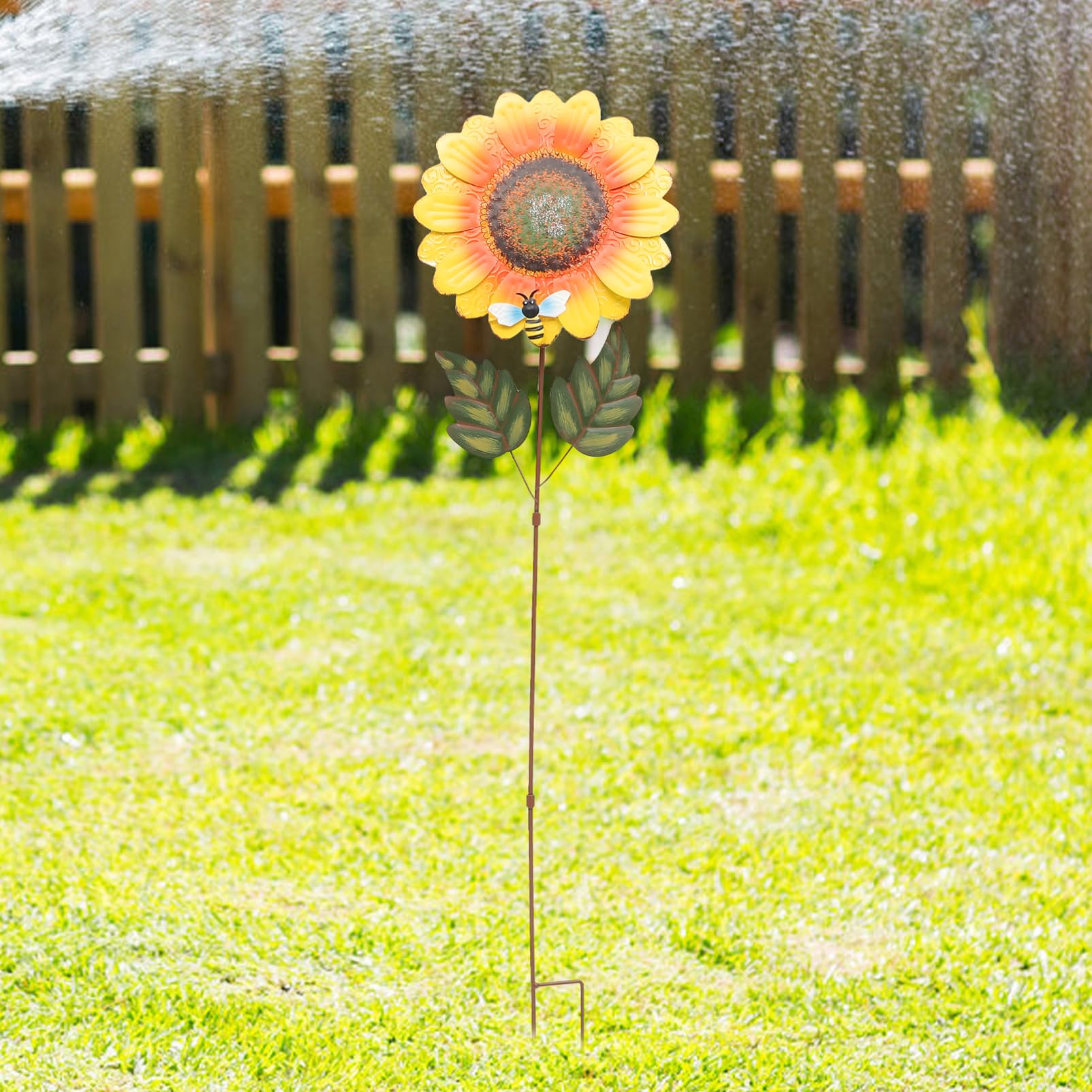 ifundom Tuteur Décoratif Tournesol en Fer 1 Pièce pour Jardin Extérieur