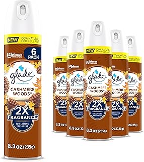 Glade Air Freshener Room Spray, Cashmere Woods, 8.3 oz, 6 Count