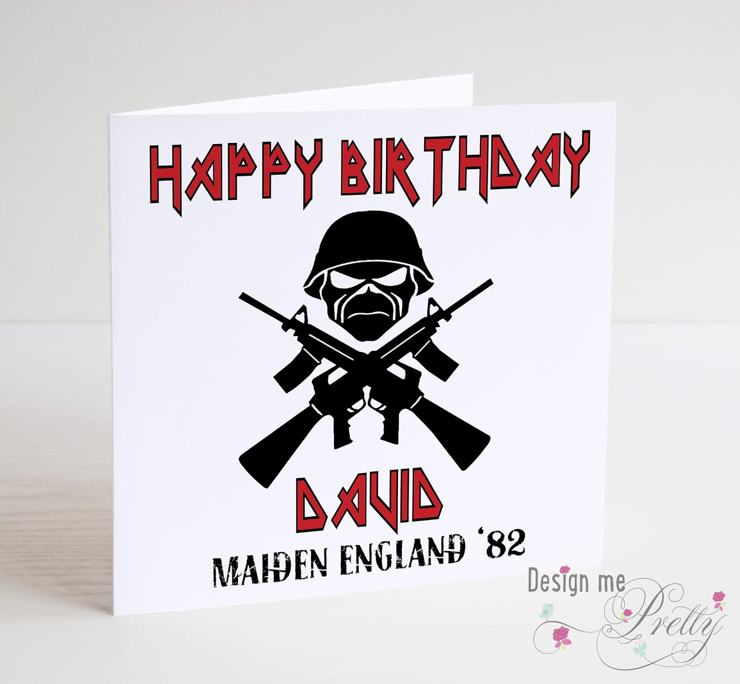 Heavy Metal Birthday Card - Maiden England - Rock Band : Amazon.co.uk ...