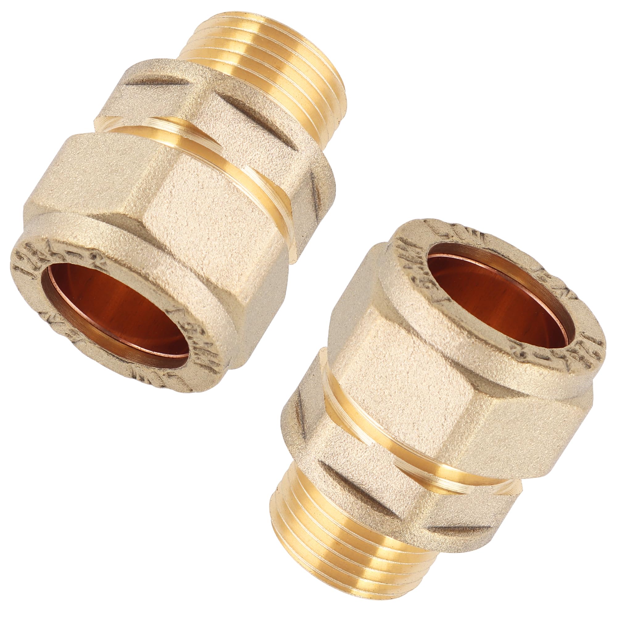 LTWFITTING Brass 15mm OD x 3/8-Inch Male BSPT Compression Connector Fitting(Pack of 2)