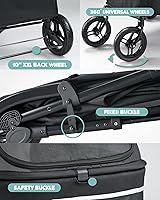 Vista 8 de Cochecito para mascotas para perros grandes de hasta 110 libras, cochecito grande para mascotas múltiples mascotas, todo terreno con mango ajustable