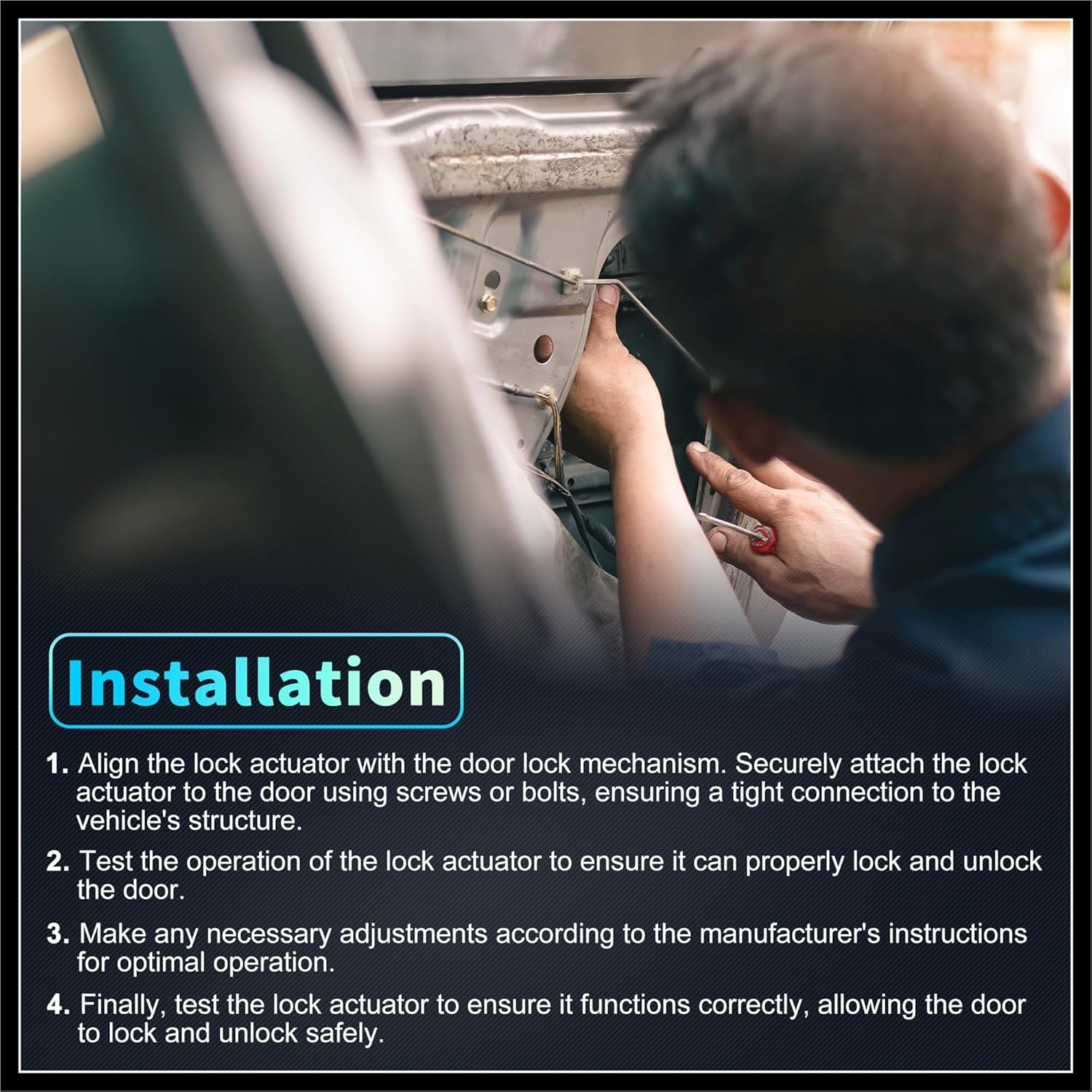 Replacement Front Left Driver Side Power Door Lock Actuator Motor with Cable for Kia Sorento 2016-2020 Door Latch Actuator Assembly Replace No.81310C5010 Black Durable Material