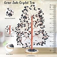 Vista 11 de Rose Quartz Gemstone Tree of LifeNatural Reiki Crystals Gemstone Chakra Tree for Positive Energy, Geode Agate Slice Base, Feng Shui Decor, Good