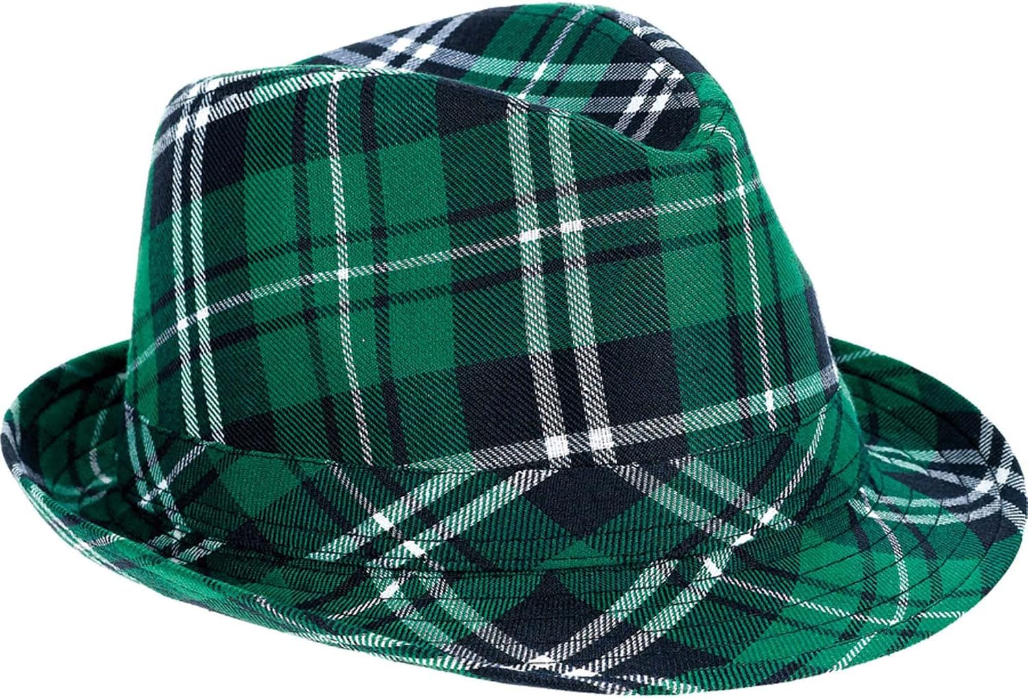 amscan St. Patrick's Day Plaid Fedora Hat - 5 1/8" x 10", One Size, Green - Pack of 1
