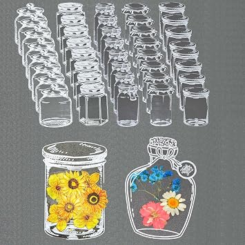 Transparent Flower Bookmark, Bookmarks for Women, Dried Flower Bookmark Kit, Book Marks for Reading, Handmade Drift Bottle Glassware Craft Stickers