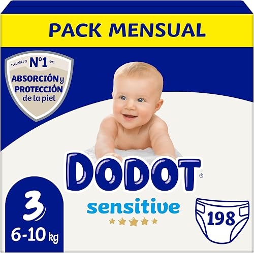 Dodot Couches bébé Sensitive Taille 3 (6-10 kg) 198 couch… - 1