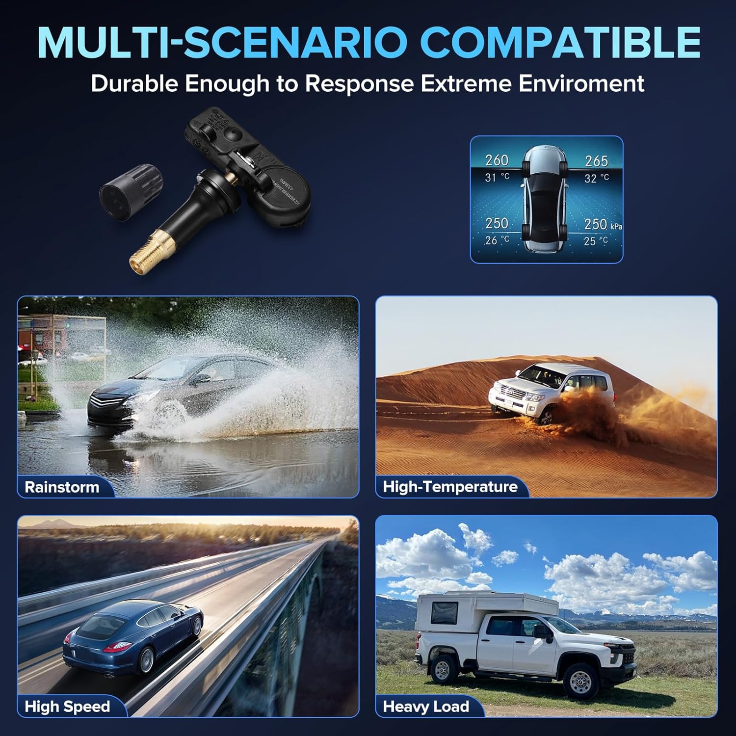 BDFHYK Tire Pressure Sensor 433Mhz Programmed TPMS Sensors Compatible with 2006-2010 Chrysler Dodge Jeep Ram, Town & Country 300 Grand Cherokee Wrangler Liberty 1500, 68078768AB, 56029359AB