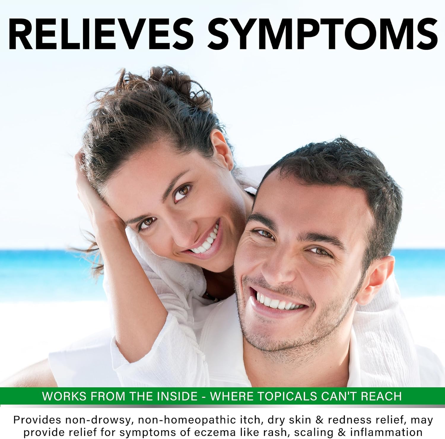 Greenford Eczema Treatment & Support for Natural Relief - Made in USA - Skin Vitamins & Herbals for Eczema, Acne, Psoriasis, Rosacea Treatment with Zinc, Niacinamide & Probiotics - 60 caps