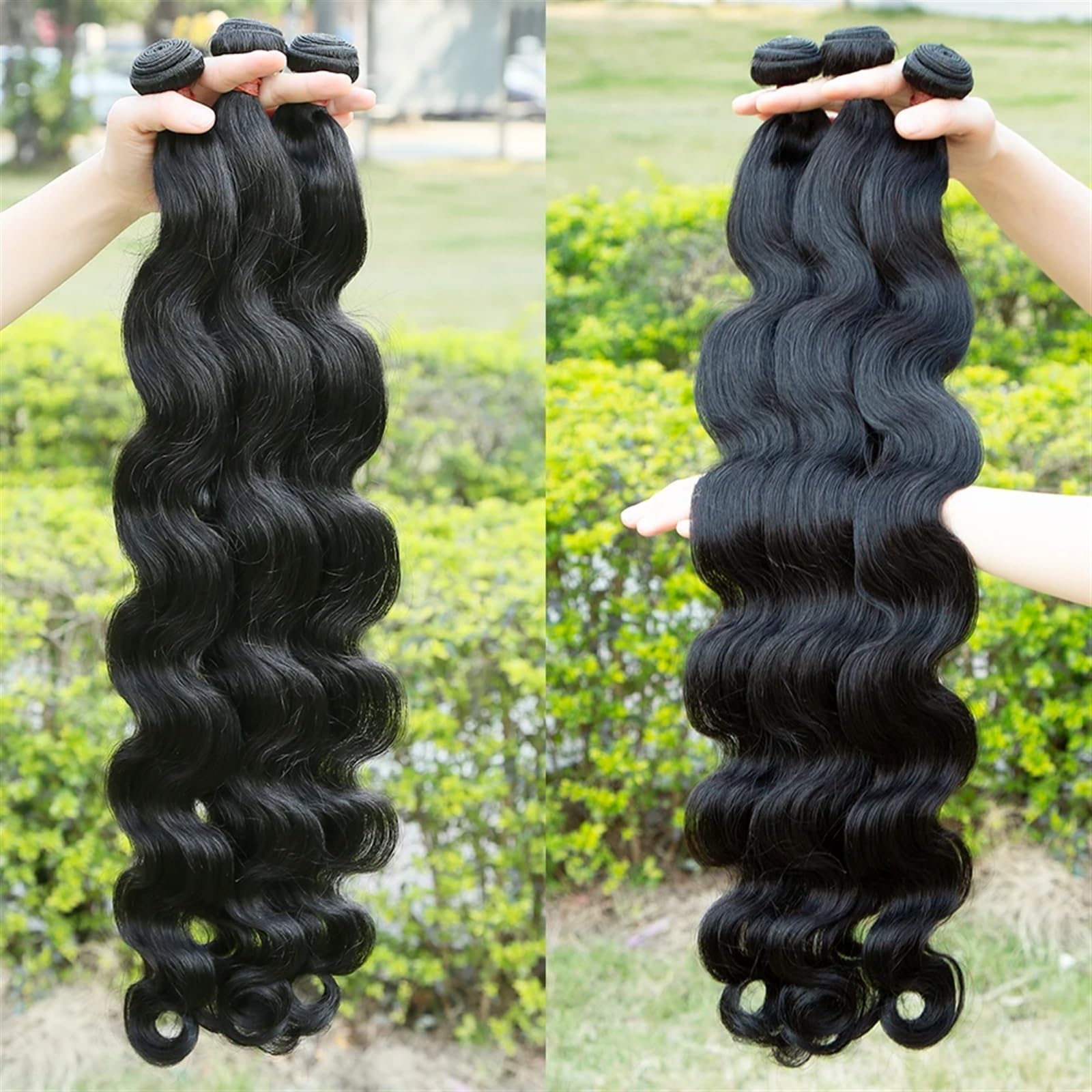 Utilizzo quotidiano Fasci di onde del corpo Tessuto 100% capelli umani Fasci brasiliani Estensione di capelli lunghi grezzi Tissage ondulato e bagnato per le donne(REMY HAIR_40 40)