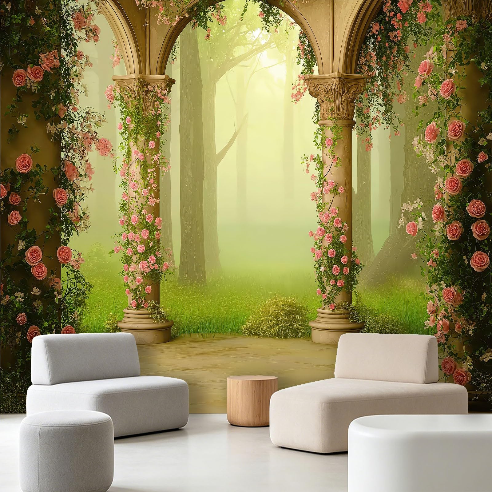 Papier peint panoramique 350x256cm créez une chambre romantique fleurs
