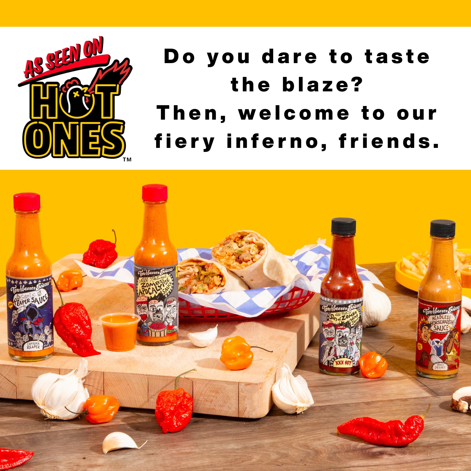 Amazon.com : Torchbearer Hot Ones Variety Hot Sauce 4 pack, 5oz