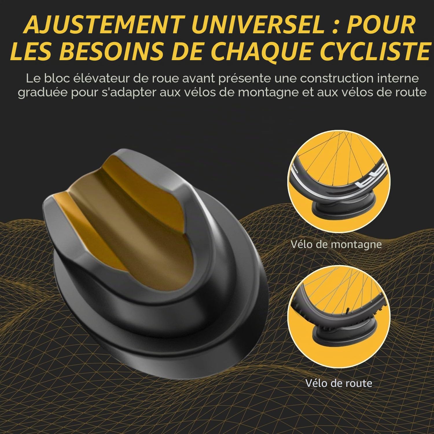 Flexzion - Support de Roue Avant Riser, en Plastique moulé de vélo Robuste pour stabiliser Les vélos Support de Bloc de Mise à Niveau pour Les Exercices, Sports, d'entraînement des vélos d'intérieur