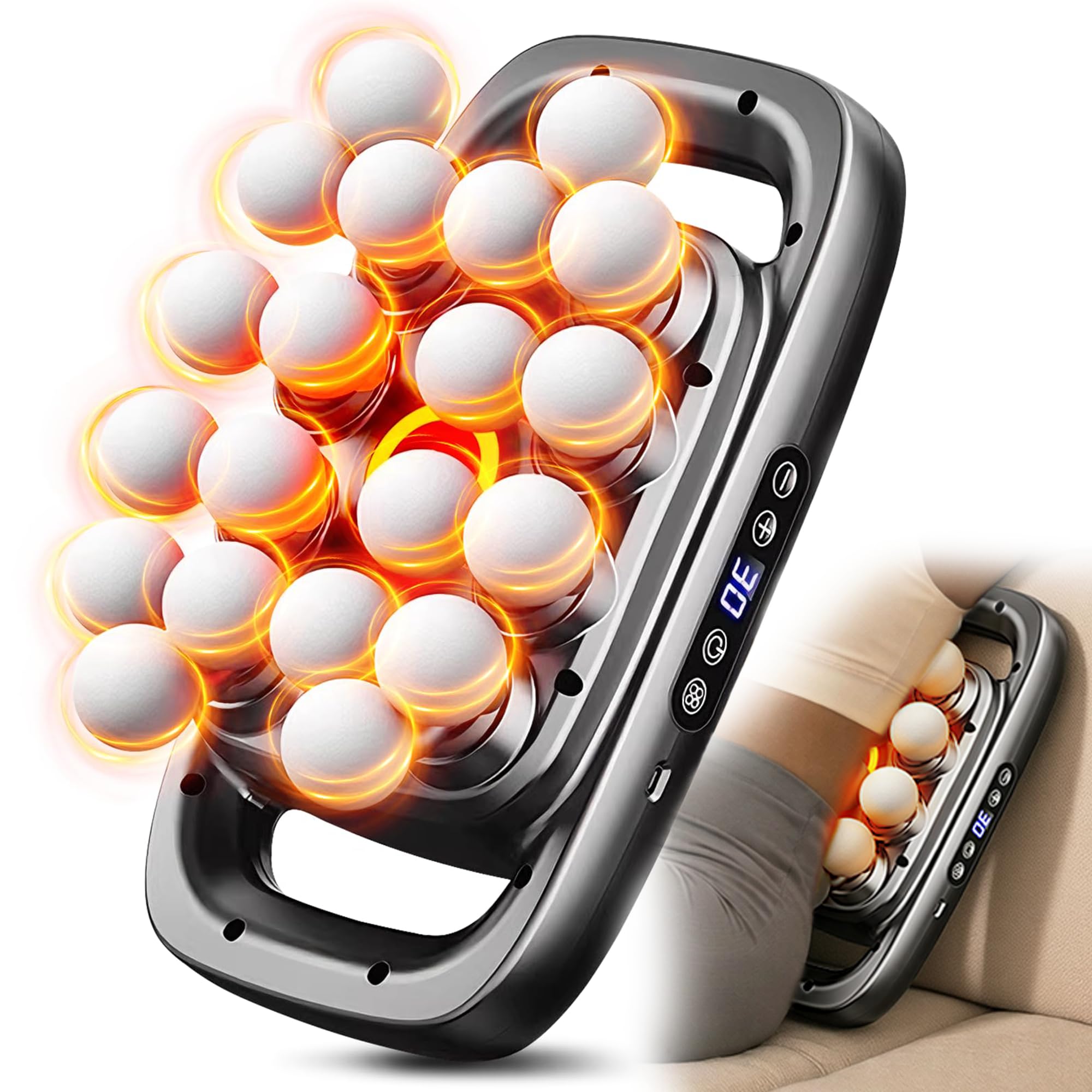 Photo 1 of syufoo 20 Head Massage Gun Deep Tissue, Electric Back Massager with 3 Modes 30 Levels, Handheld Massager for Pain Relief, Multi Head Massager for Neck, Shoulder, Back, Legs, Body