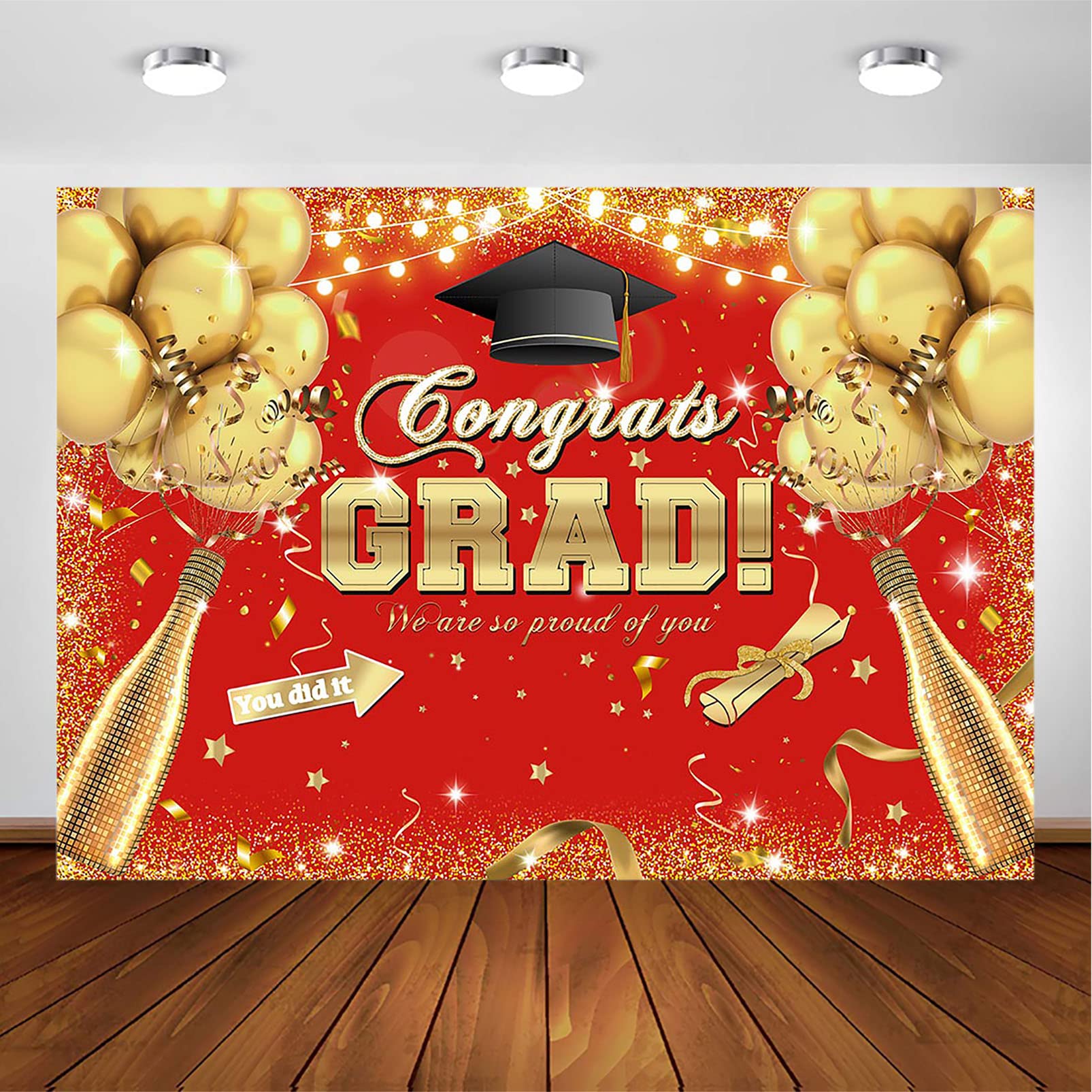 Avezano Congrats Grad Backdrop for Class of 2025 Congratulate Graduation Party Decorations Photography Background Grad Celebration Prom Party