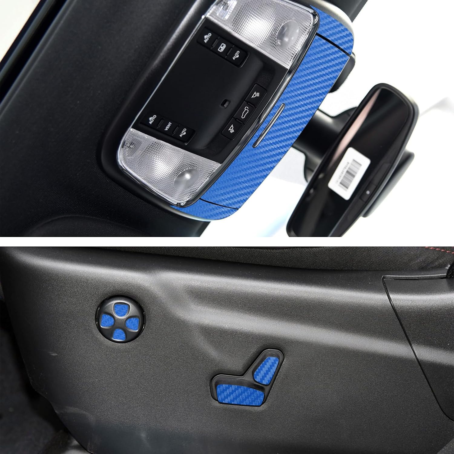 YAMUDA Compatible with Decorative Interior Protection Carbon Fiber Sticker for SUV Grand Cherokee 2014 2015 2016 2017 2018 2019 2020 2021 (Blue 43pcs)