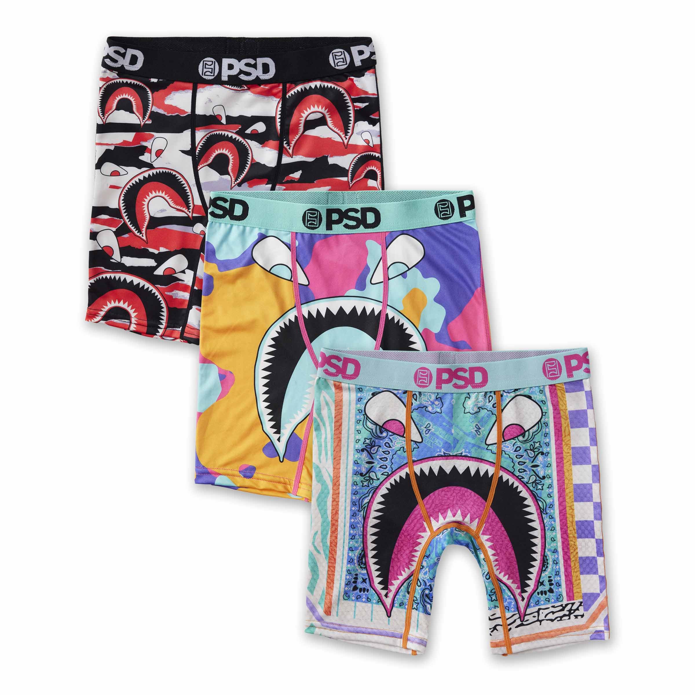 PSD Underwear Boys Boxer Brief 2 Packs - Various Print Comfortable Active Underwear for Boys Kids Boys Underwear