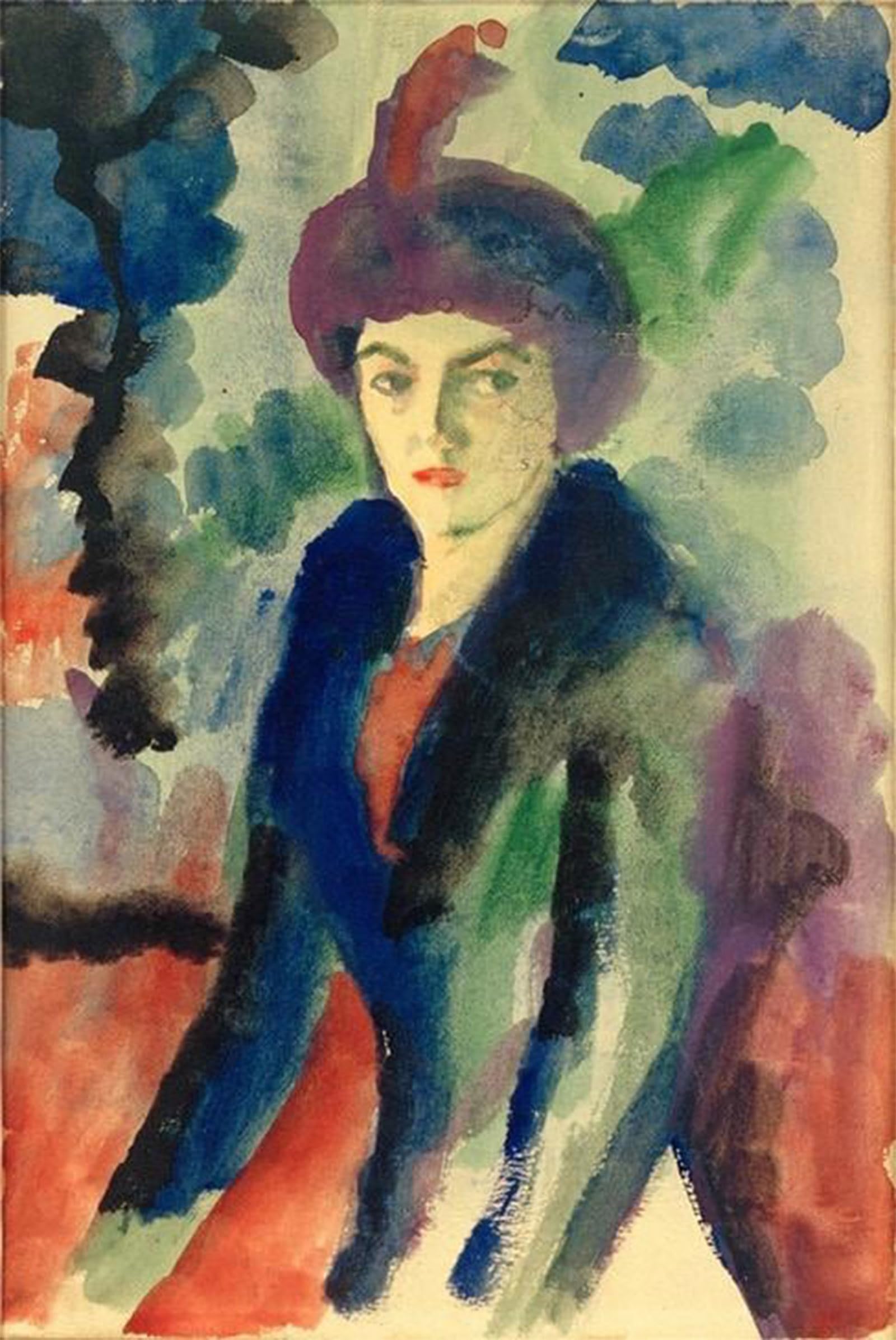SERENDIPITP Aesthetic Poster Photo Wall Print Retro Picture Portrait Study Elisabeth Macke by August Macke Modern Wall Artwork for Home Decor 60x90cm