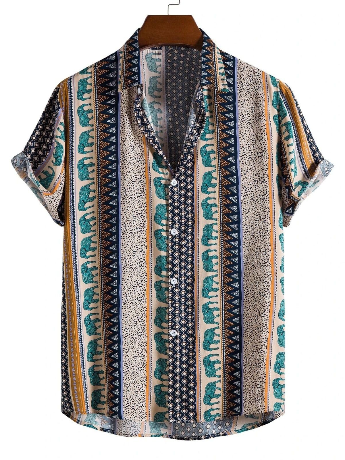 GRECIILOOKS Casual Shirts for Menl Shirt for Men| Printed Shirt for Men| Tropical Hawaiian Style Shirt| Summer Wear Shirtl Short Sleeve Mens Shirt