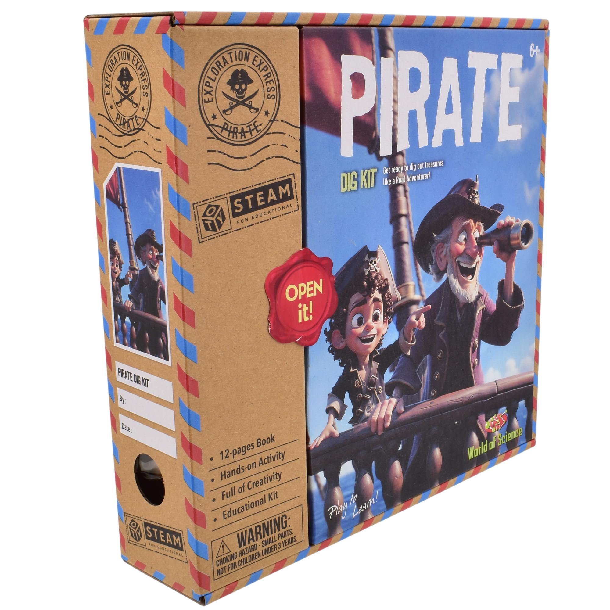 World of Science Dig Kits | STEAM Educational Science Dig Sets (Pirate Science Dig Set)
