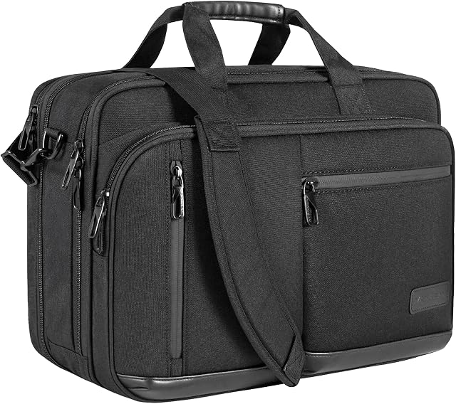VANKEAN Laptop Bag Premium Laptop Briefcase Fits Up to 17.3 Inch Laptop Expandable Water-Repellent Shoulder Messenger Bag for School/Travel/Business/Men/Women-Black