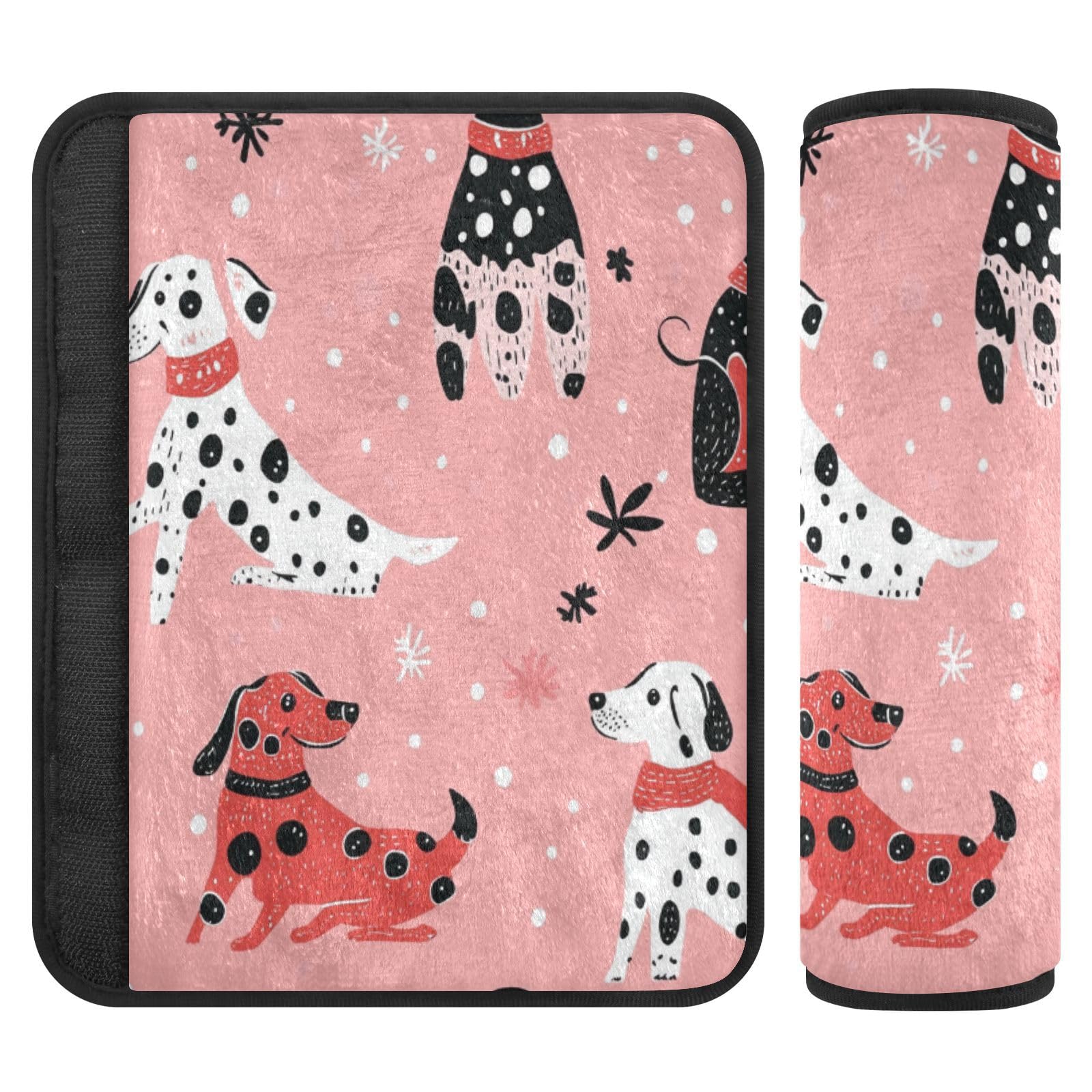 Seat Belt Covers 2 Pack Cute Dalmatians Car Seat Strap Covers Super Soft Dachshunds Car Seat Neck Cover for Boys Girls Adults Babies M
