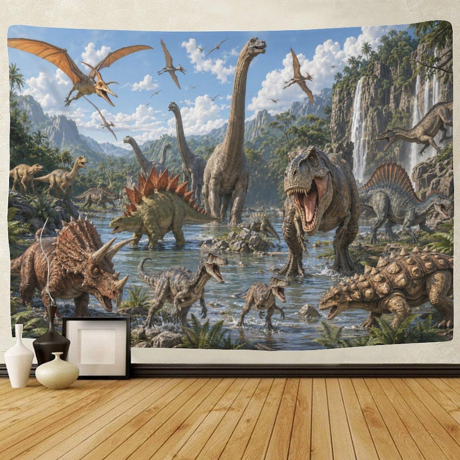 GPMNBCXZK Dinosaur World Tapestry for Bedroom Wall Art Decor 3D Print Tapestries Poster Home Decoration Living Room College Dorm 70cmx100cm