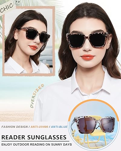 Miniatura 2 de MARE AZZURO Gafas de sol de gran tamaño para mujer, gafas de lectura de sol de moda 1.0 1.25 1.5 1.75 2.0 2.25 2.5 2.75 3.0 3.5 4.0