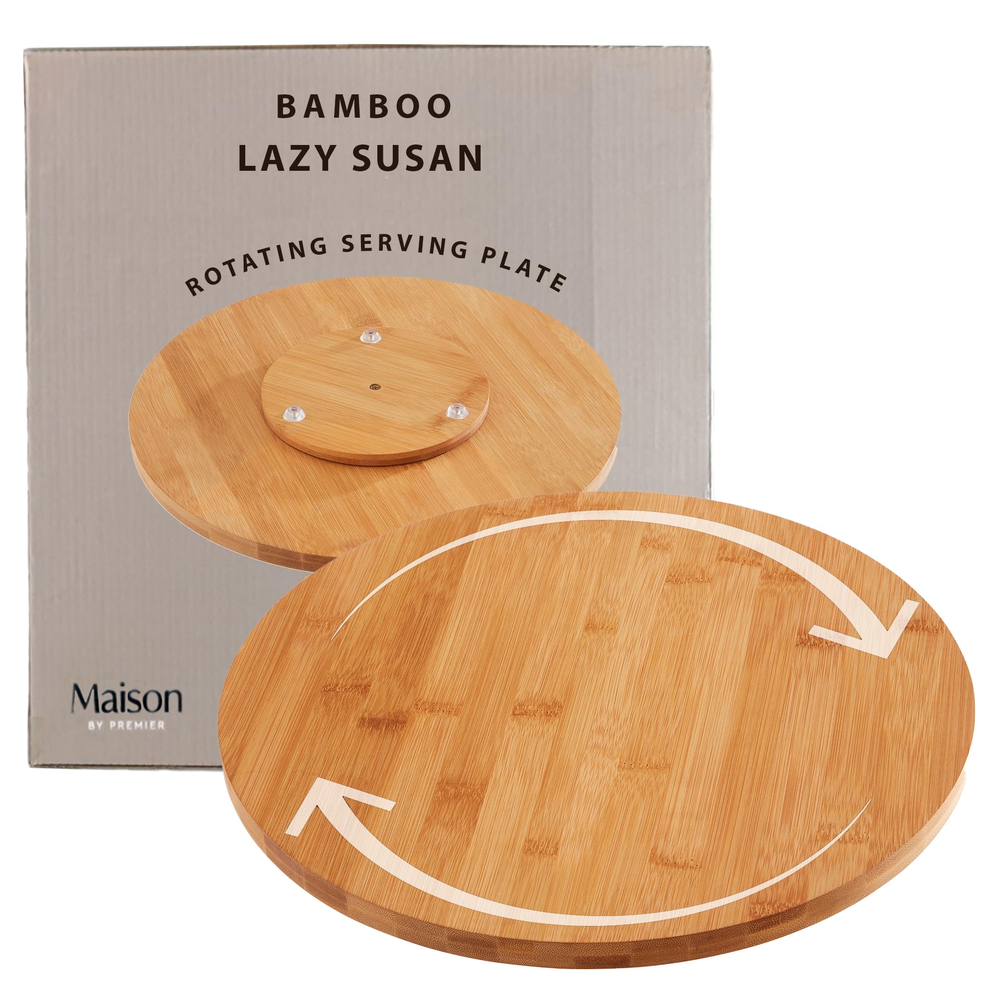 Premier Housewares Lazy Susan Large Sets Lazy Susan For Kitchen Wooden Serving Boards Lazy Susan Turntable Large 35 X 35 X 3 Cm
