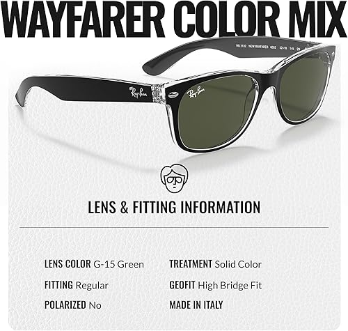 Miniatura 4 de Ray-Ban RB2132 NEW WAYFARER COLOR MIX - Gafas de sol cuadradas para hombres y mujeres con kit oficial de gafas RAYBAN