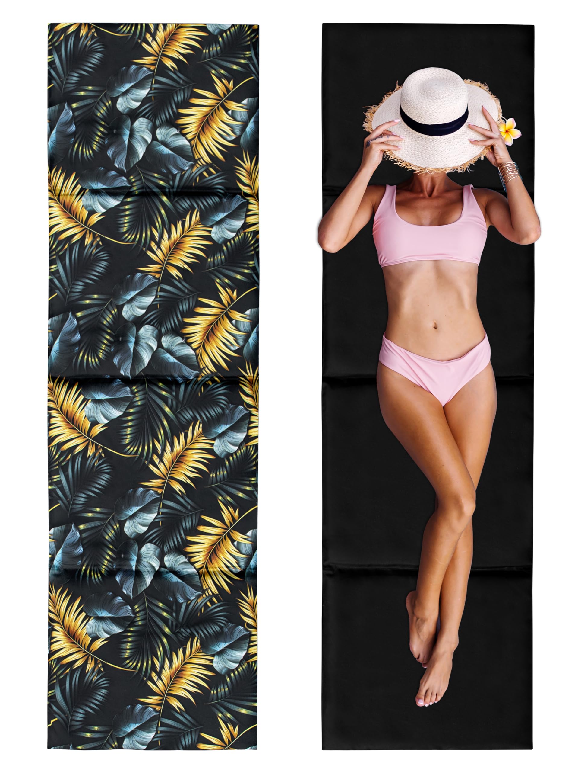 XXL Strandmatte - 180x50x2 cm - Dicke & Faltbare Strandliege für Steinstrand & Sand - Wasserdicht, Groß, Robust & Bequem - Perfekt für Outdoor & Reisen - Blue Passion