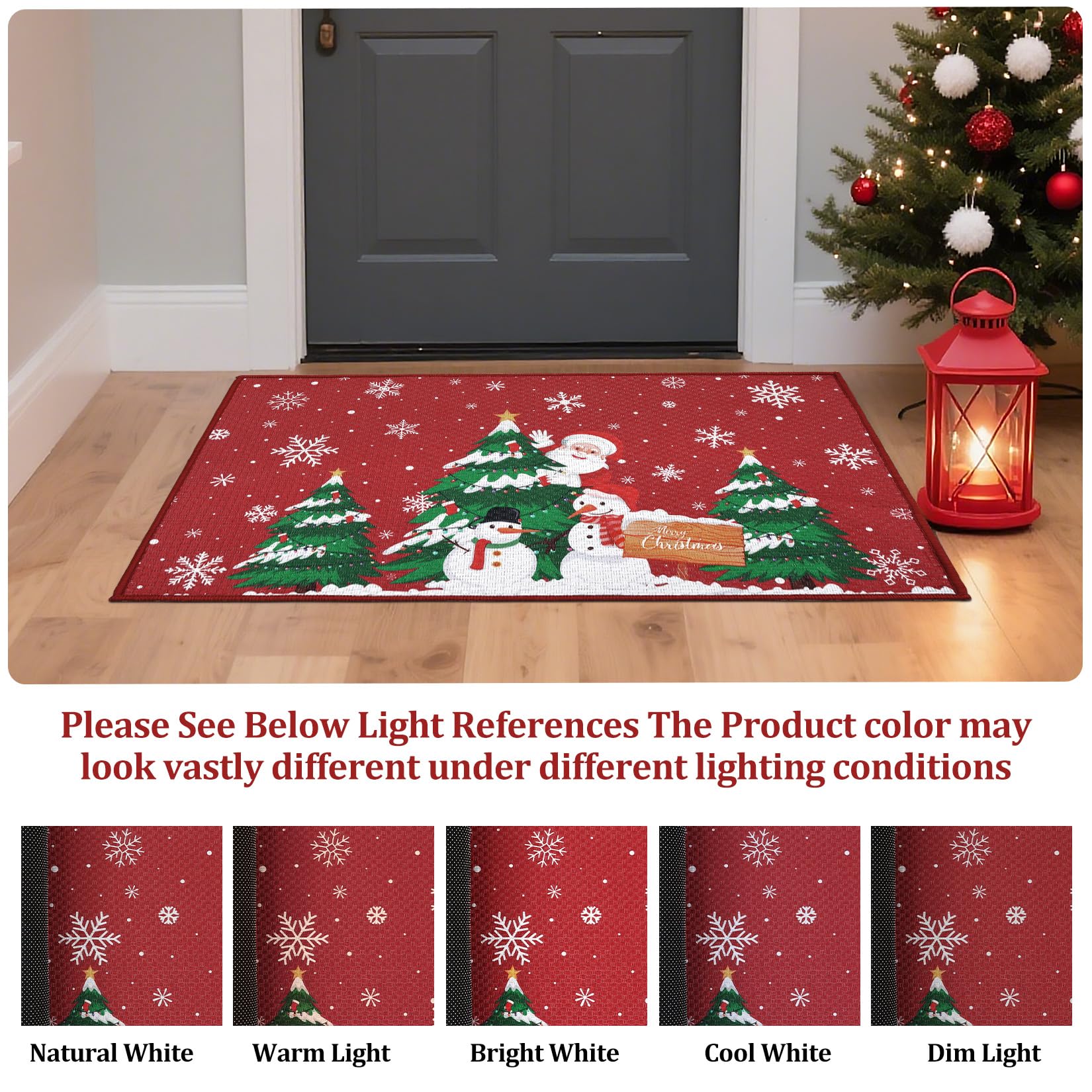 Zstar Felpudo Navideño Decorativo Antideslizante – 40x60cm – Rojo