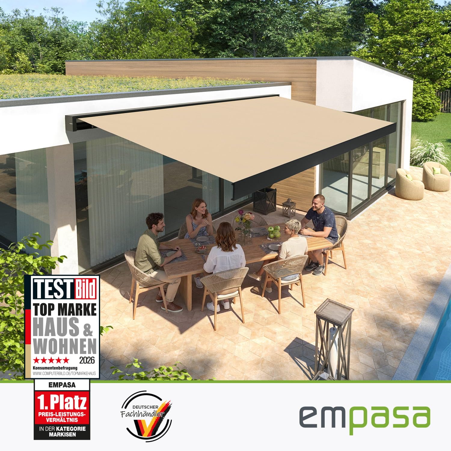 empasa elektrische Vollkassettenmarkise Cube ONE Smart Home kompatibel