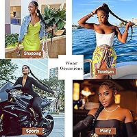 Vista 6 de Extensión de cola de caballo, extensión de cola de caballo trenzada, para mujeres negras, con banda para el cabello, envoltura recta con extensiones