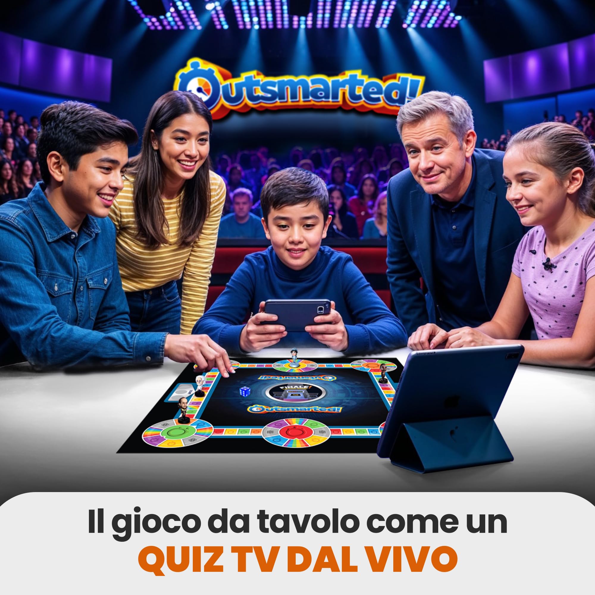Outsmarted Ultimate Edition – 10 entusiasmanti categorie bonus | Bambini, ragazzi e adulti | Per le serate di gioco in famiglia e con gli amici | 2–24 giocatori | Età +8 | +10.000 domande