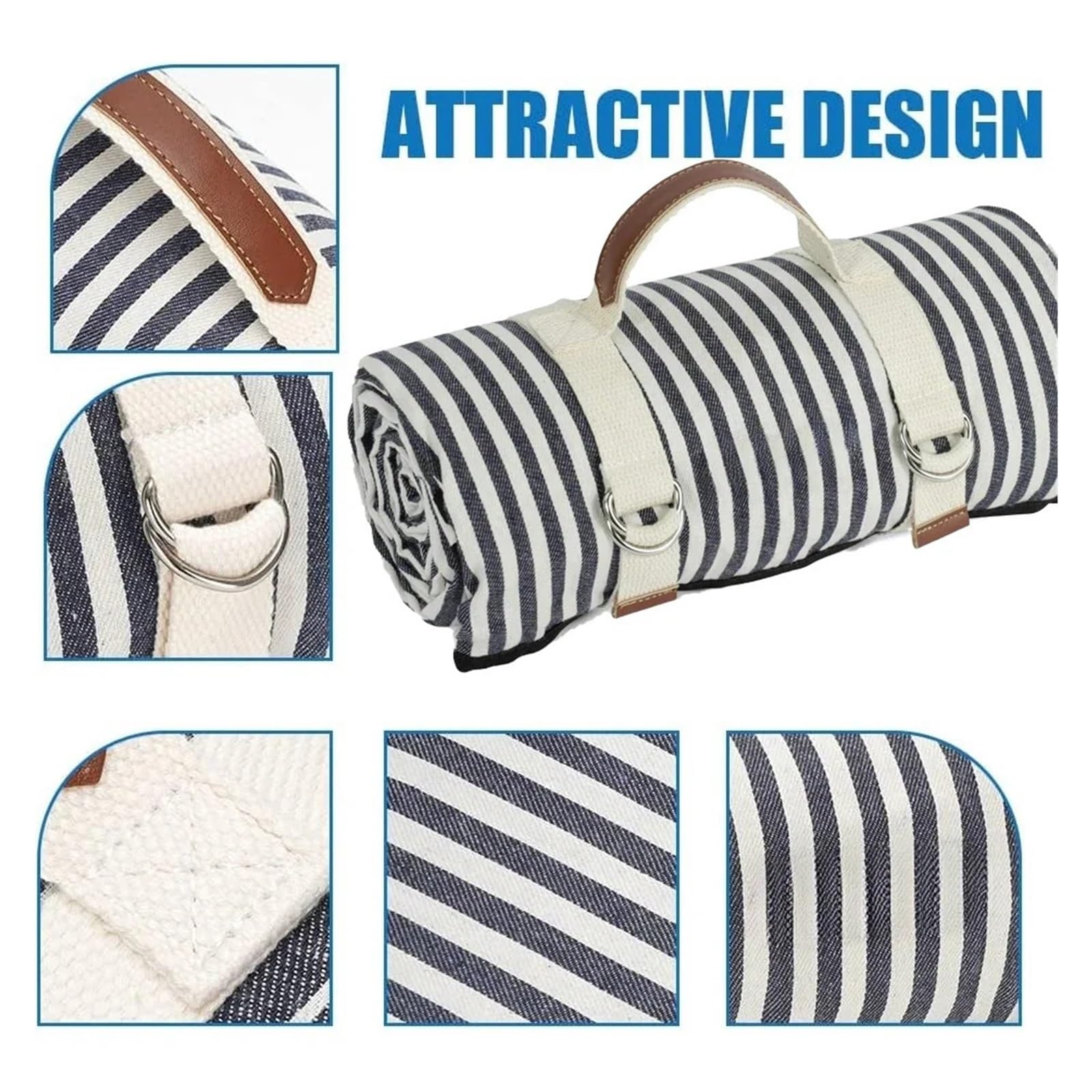 Coperta da picnic con tracolla for tappetino spiaggia, famiglia, campeggio, festa all'aperto