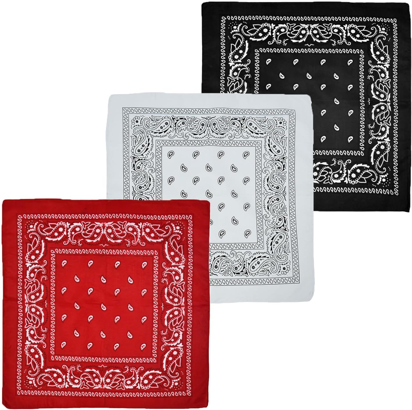 3 Pieces Multifunctional Paisley Bandana's Headwear,Unisex Paisley