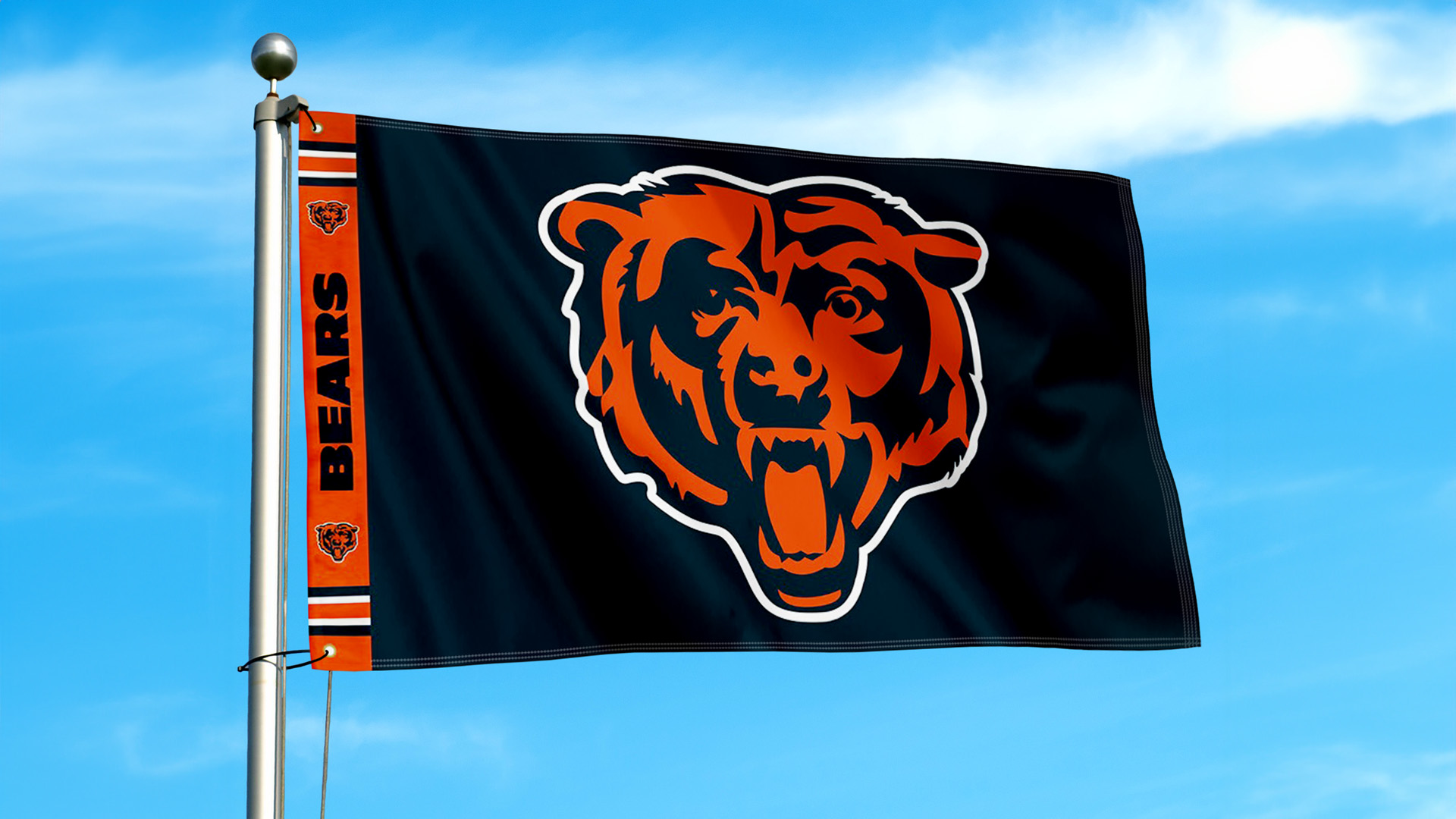 Bandeira Chicago Bears Dupla Face - Orgulho Do Seu Time No Jardim