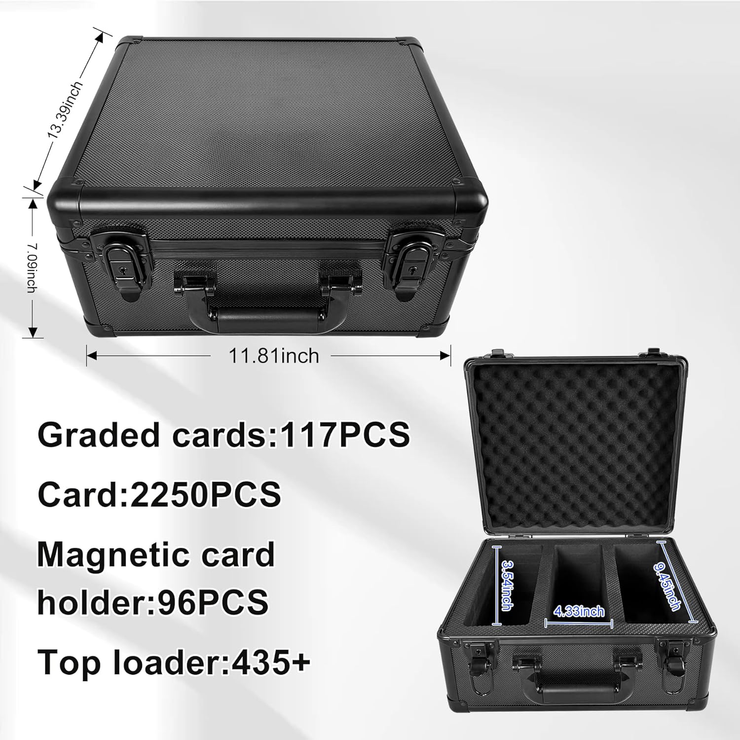 Graded Card Storage Box，trading card storage box，Top Loaders Storage Boxes，Storage for 117 graded cards,card cases for sports cards，Suitable for PSA, BGS and other graded cards
