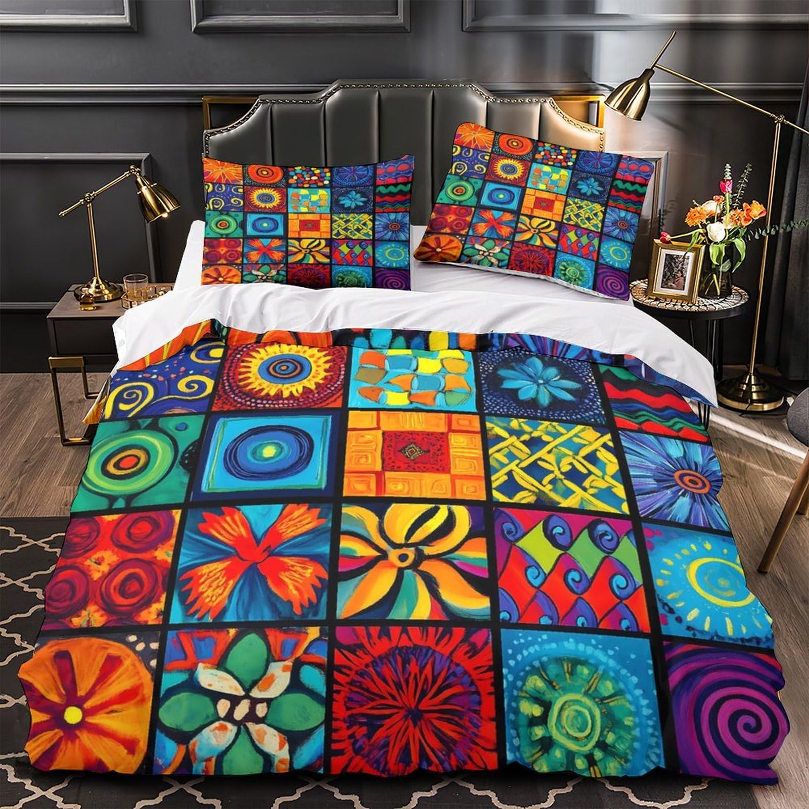 Housse de couette imprimé en 3D design fluide moderne double 200x200