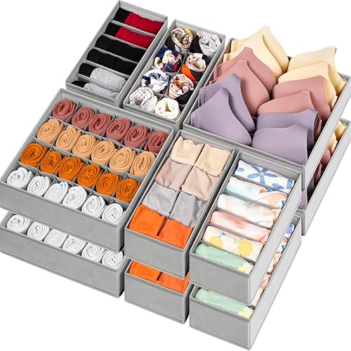 Criusia Paquete de 16 organizadores de cajones de ropa interior para calcetines, organizador de 96 celdas para ropa de bebé, organizador de armario