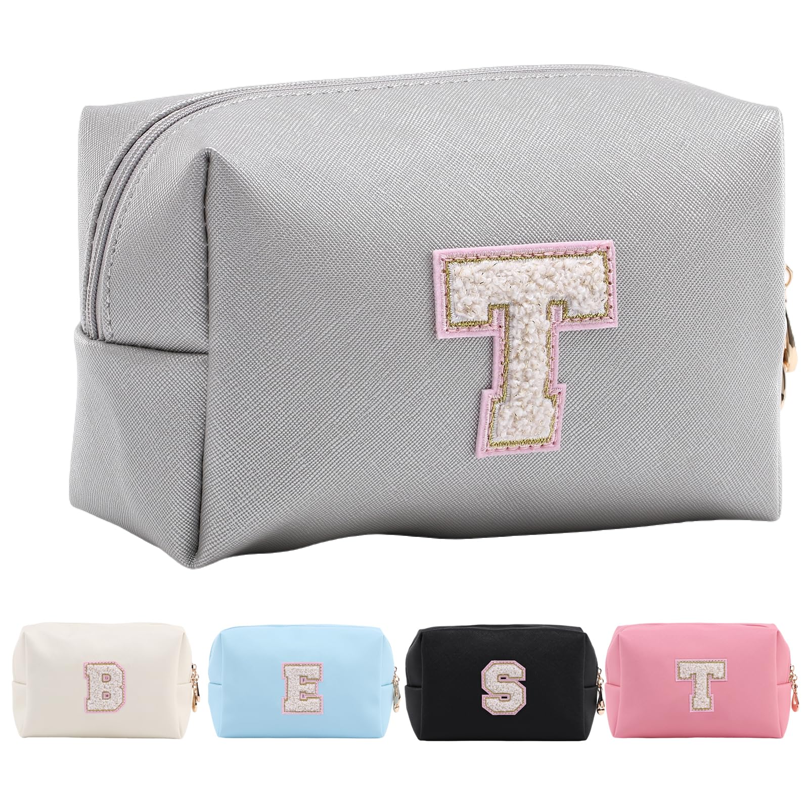 Personalized Makeup Bag,Waterproof Travel Makeup Pouch Cosmetic Bag Birthday Gift for Women Mom，Bride Bridesmaid Cosmetic Bag A-Z — view 40