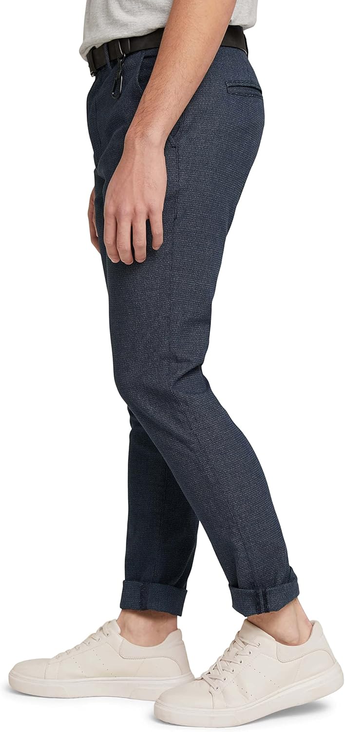 TOM TAILOR Denim Mannen Rechte chinobroek met riem 1020451