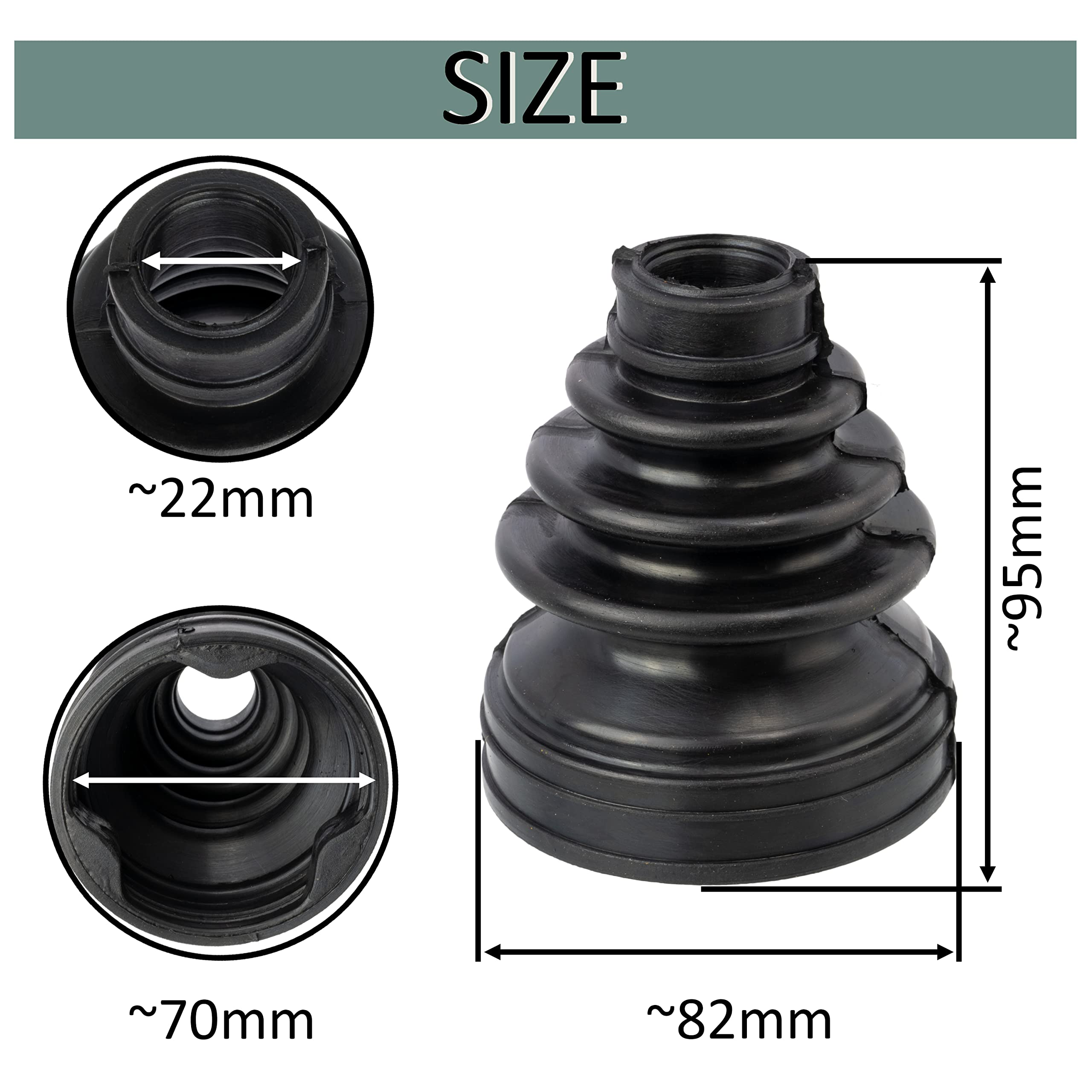 AERZETIX - C66778 - Soufflet de cardan + 2 colliers - côté de montage: des deux côtés de l'essieu avant, du côté boîte de vitesses - compatible avec numéros OE 1603004, 1603230
