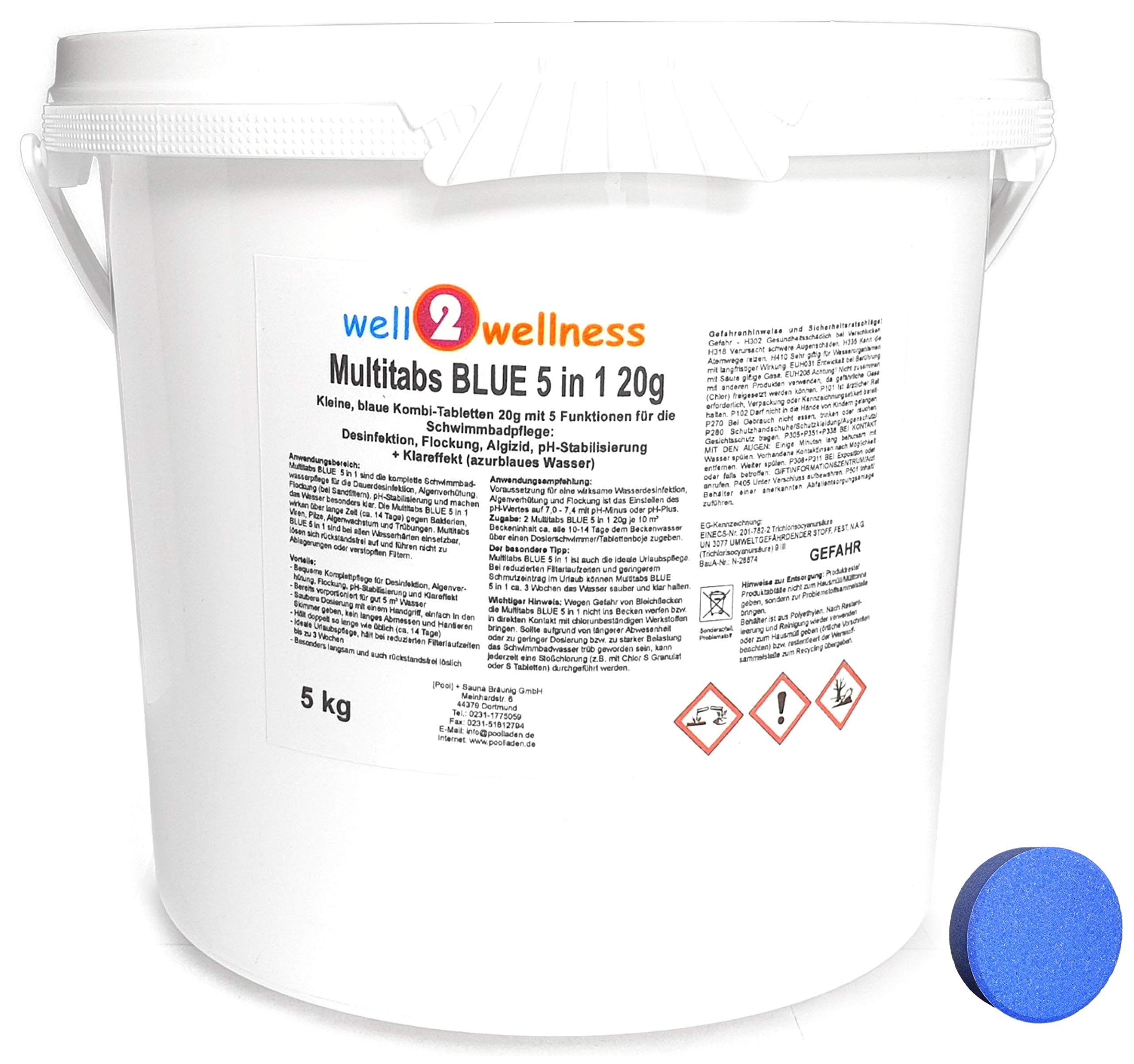 Chlor Multitabs Blue 5 in 1 20g / kleine Blaue Multitabs 5 in 1 a 20g - 5,0 kg