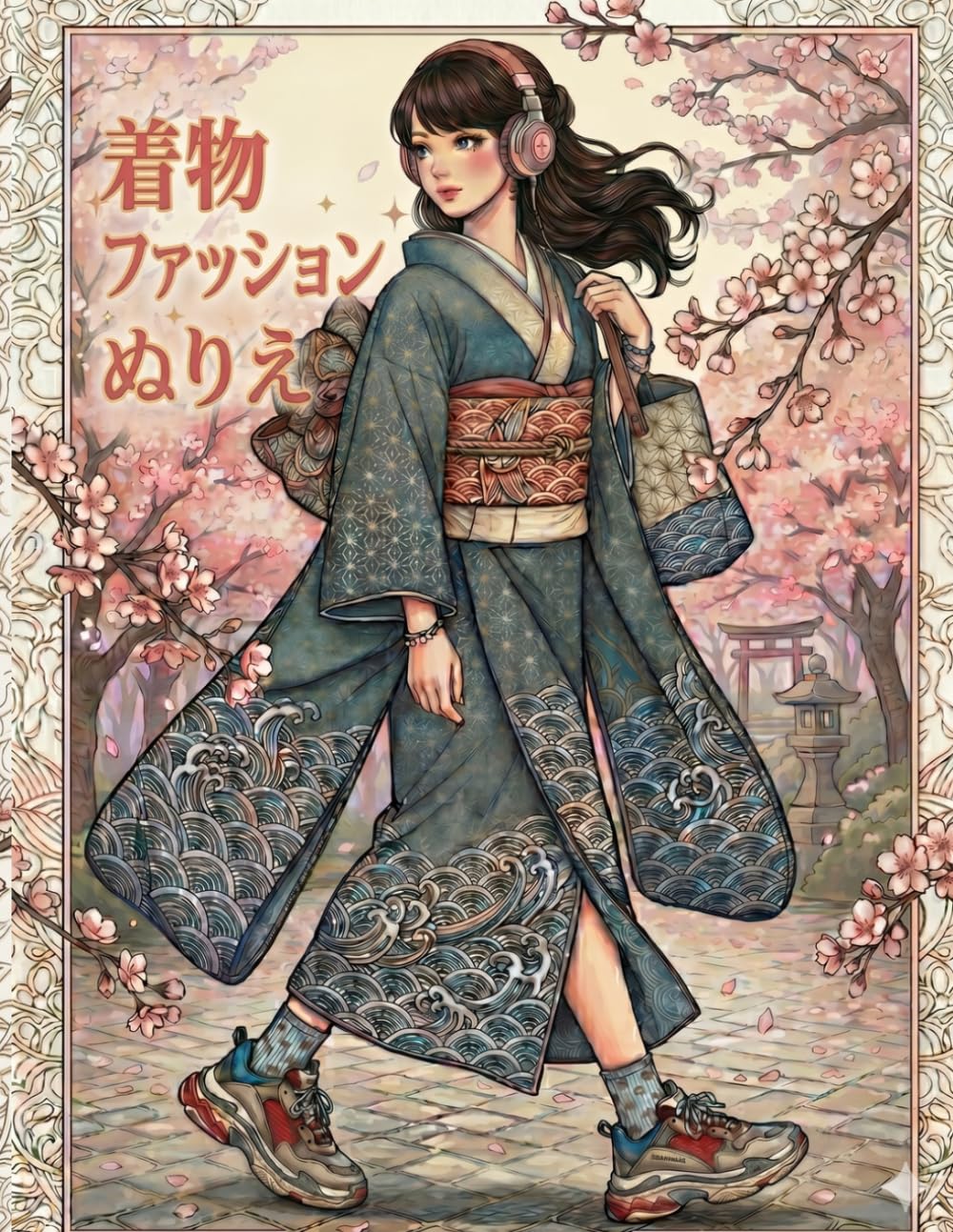着物ファッションぬりえ: カフェ・街歩き・おしゃれコーデを楽しむ大人の塗り絵