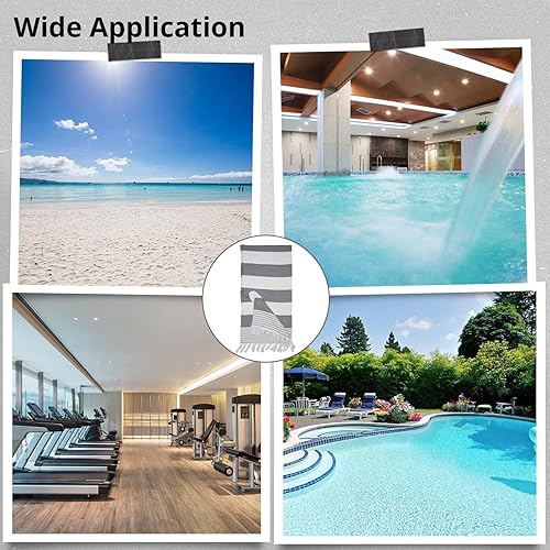 Miniatura 7 de 2 toallas de playa turcas, suaves toallas de algodón absorbente de secado rápido, mantas de playa de gran tamaño de 71 x 39 pulgadas, toallas de