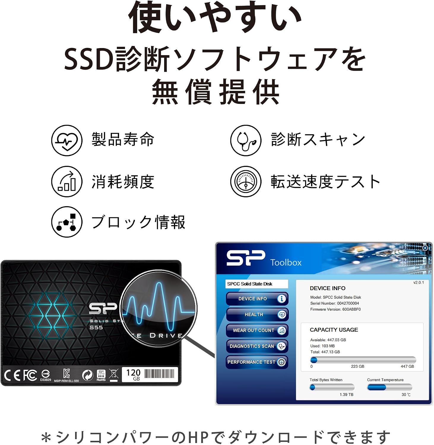 シリコンパワー S55 内蔵型SSD 1TB